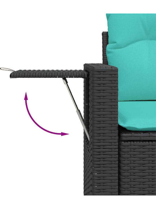 Garten- und Outdoor-Möbelsets Typsatz Wohnbereich 7 Stück Schwarz mit Kissen