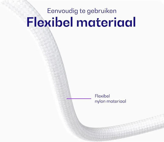 Buddi Flex USB-C to Lightning Cable 12W White 1m