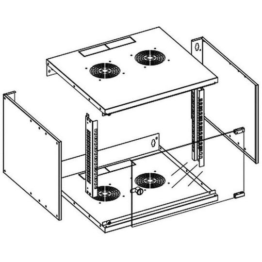 Techly Dulap Rack Montat pe Perete 6U Gri 022229