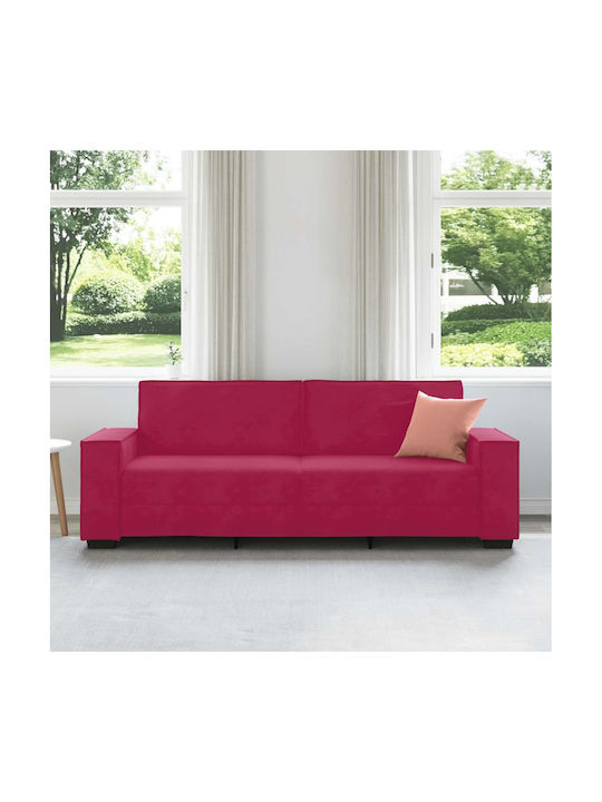 Dreisitzer Sofa Samt Rot 220x78x84cm