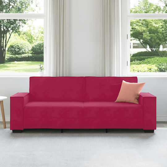 Dreisitzer Sofa Samt Rot 220x78x84cm