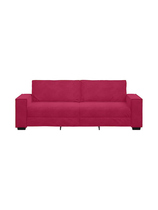 Dreisitzer Sofa Samt Rot 220x78x84cm