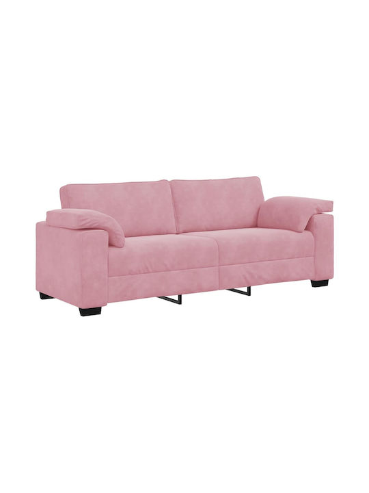 Canapea Cu Trei Locuri Catifea Roz 220x77x82cm