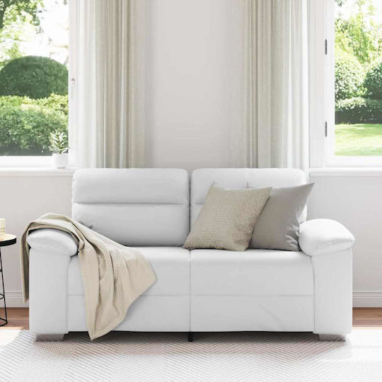 Canapea Cu Două Locuri Din Piele Ecologică Albă 160x81x84cm