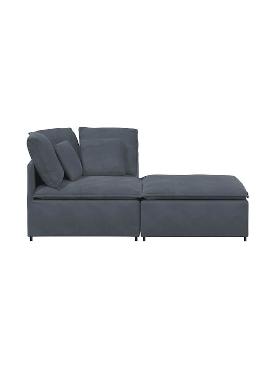 Canapea Cu Două Locuri Din Catifea Gri Închis 200x100x64cm