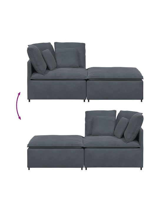 Canapea Cu Două Locuri Din Catifea Gri Închis 200x100x64cm