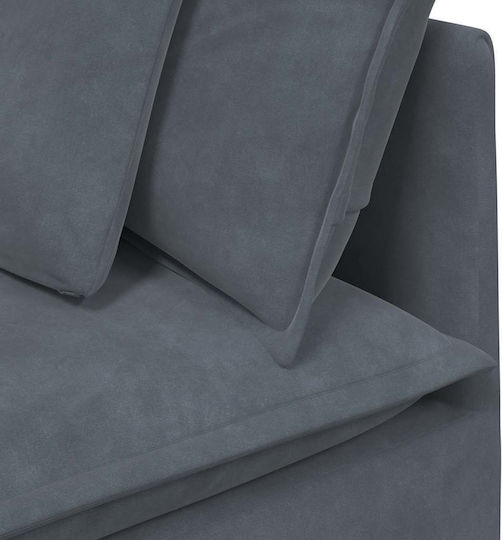 Corner Couch with Right Corner Velvet Dark Gray 300x200x64cm