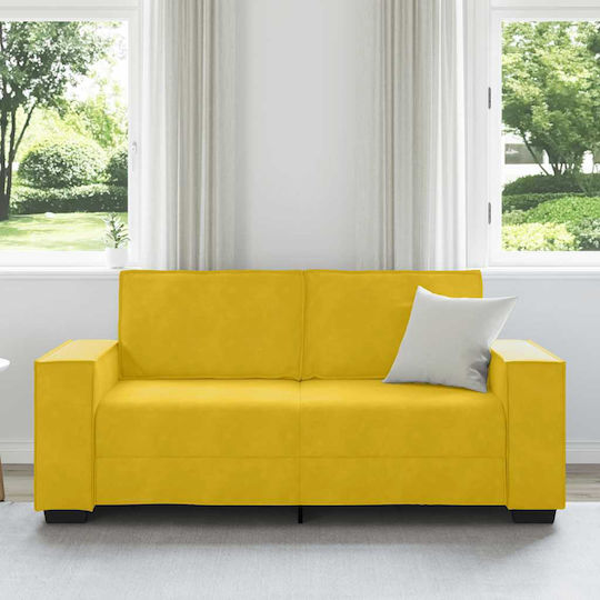 Διθέσιος Καναπές Βελούδινος Κίτρινος 180x78x84εκ.