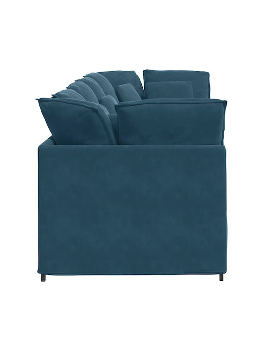 Vier Sitzer Samt Blau 300x100x64cm