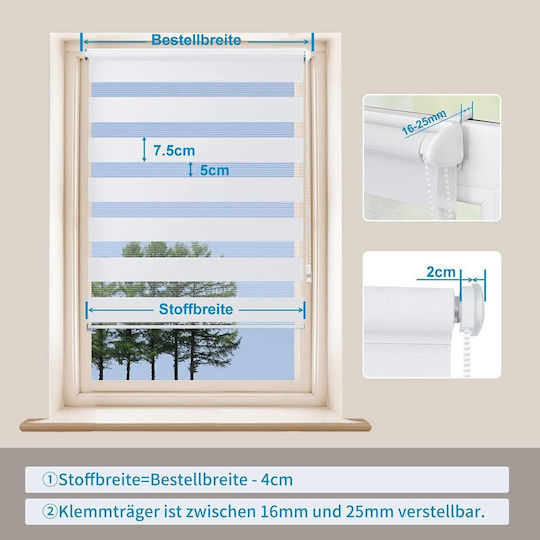 Eurohome Roller Blinds Total Blackout Double White W55xH150cm