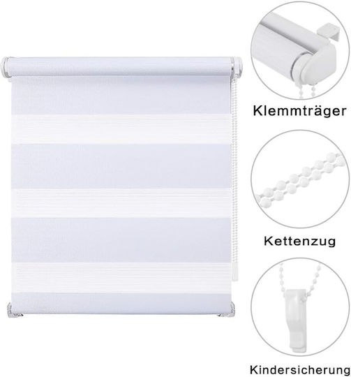 Eurohome Roller Blinds Total Blackout Double White W55xH150cm