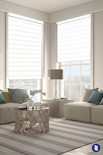 Eurohome Roller Blinds Total Blackout Double White W55xH150cm
