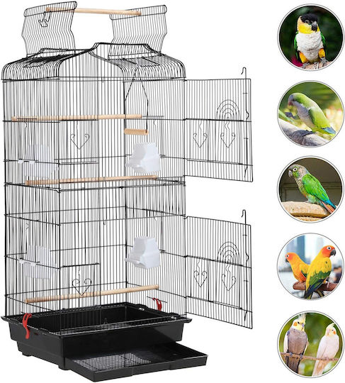 Parrot Cage Heart Opening Roof Kingkong External Dimensions 46x36x105
