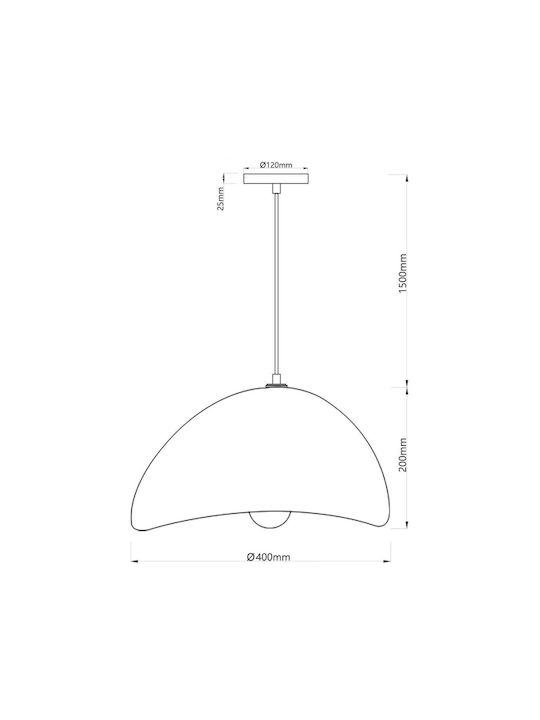 Agora Lighting Verstellbare Deckenleuchte Weiß mit Lampenbirnensockel E27 40cm