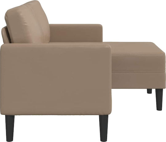Ecksofa Künstliches Leder Braun 125x118x85cm
