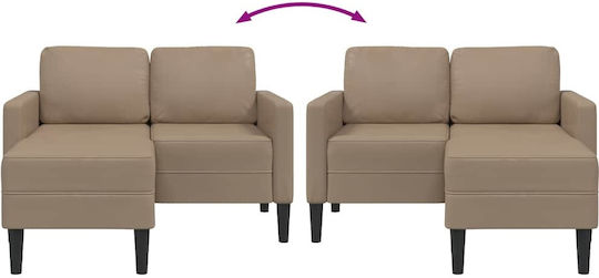 Ecksofa Künstliches Leder Braun 125x118x85cm