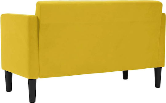 Canapea Cu Două Locuri Din Catifea Galbenă 124x67x74.5cm