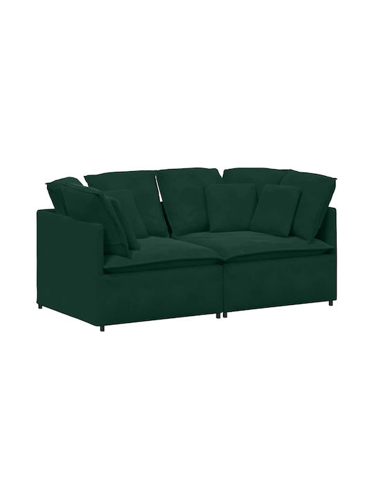 Dreisitzer Sofa Samt Dunkelgrün 200x100x64cm