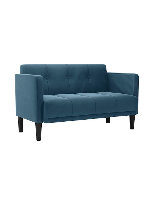 Two-Seater Velvet Blue Couch 124x67x74.5cm