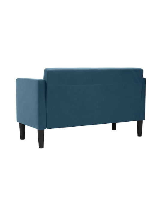 Two-Seater Velvet Blue Couch 124x67x74.5cm