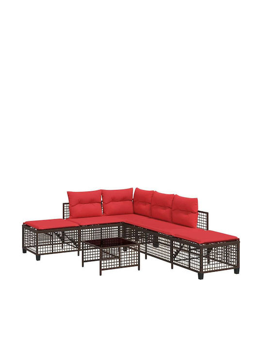 Canapea De Colț Pentru Exterior Din Rattan Cu Perne 167x55x60cm