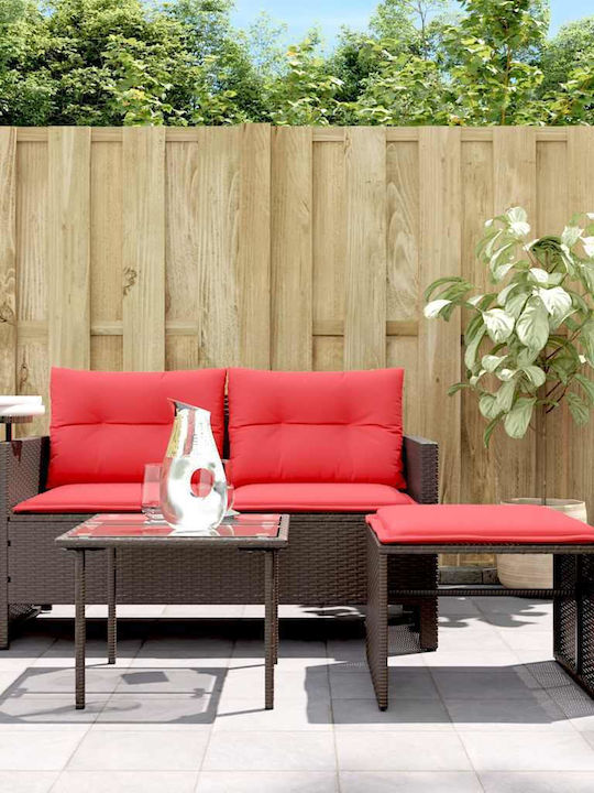 vidaXL Zweisitziges Outdoor-Sofa Rattan mit Kissen 55x55x38cm