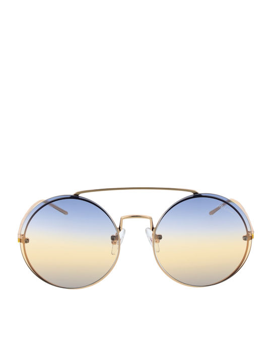 Ana Hickmann Unisex Sunglasses with Gold Metallic Frame and Multicolour Gradient Lens HI3090 04A