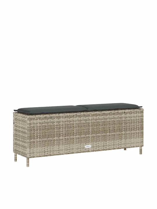 Outdoor Rattan Bench With Cushions 110x30x40.5cm