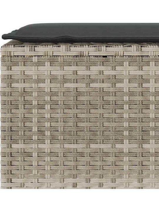 Outdoor Rattan Bench With Cushions 110x30x40.5cm