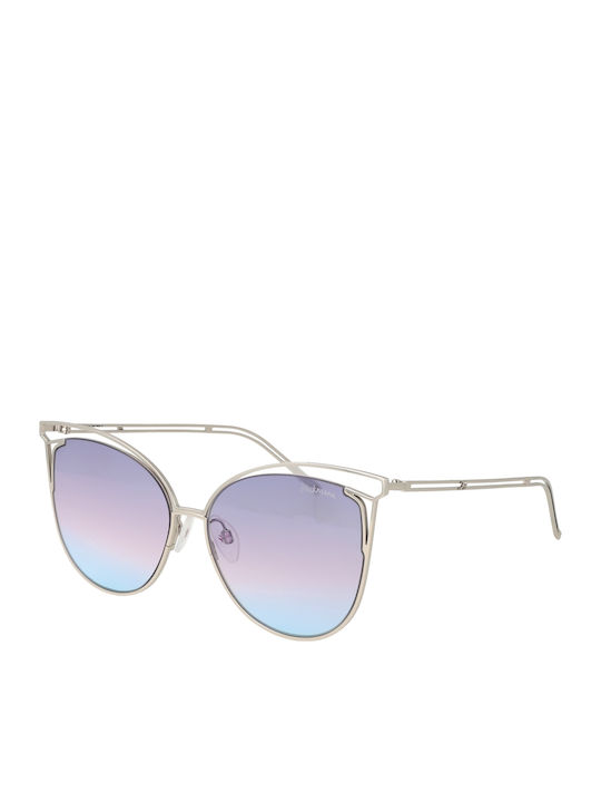 Ana Hickmann Women's Sunglasses with Gray Frame and Blue Gradient Lens