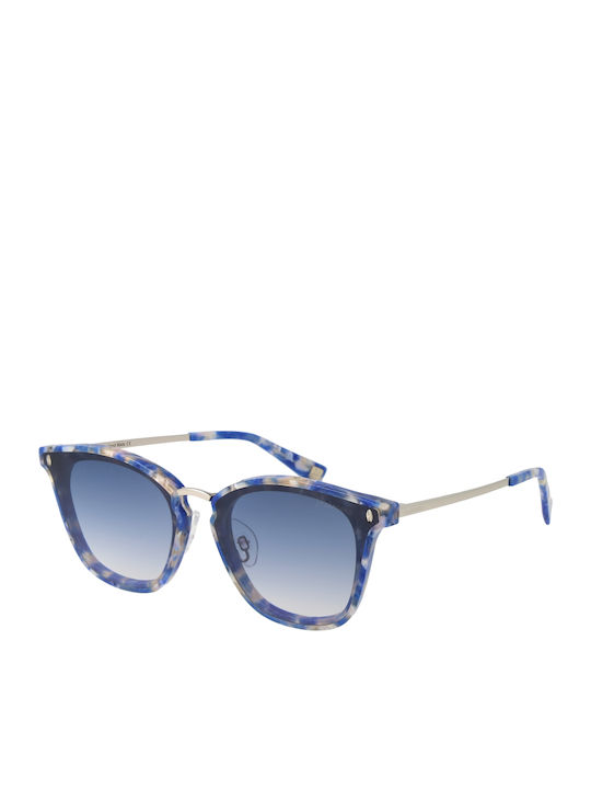 Ana Hickmann Women's Sunglasses with Blue Tartaruga Frame and Blue Gradient Lenses HI9065 G22