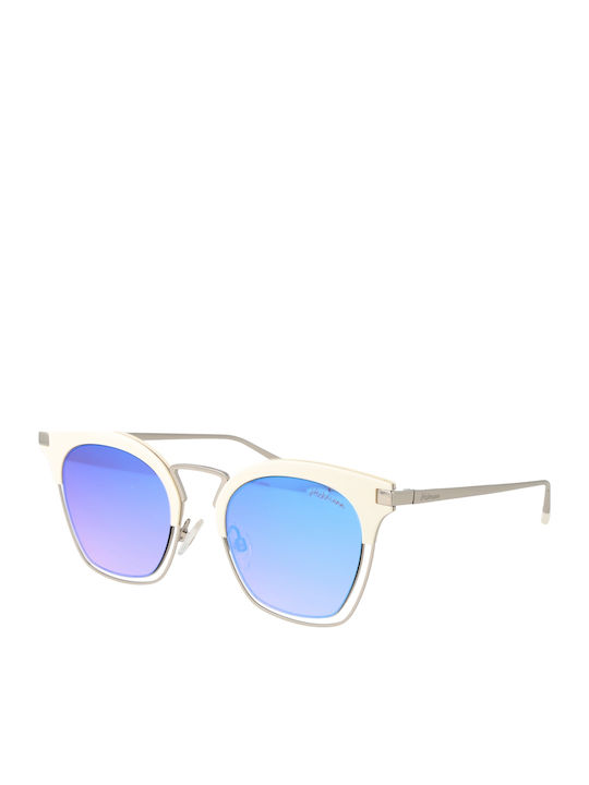 Ana Hickmann Women's Sunglasses with White Metal Frame and Brown Lens HI3037 D01