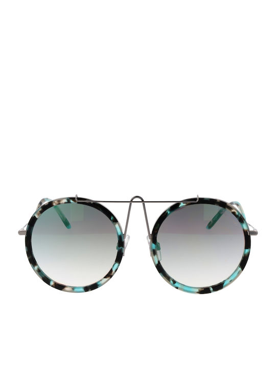 Ana Hickmann Women's Sunglasses with Brown Tartaruga Frame and Blue Gradient Lens HI3069 G22