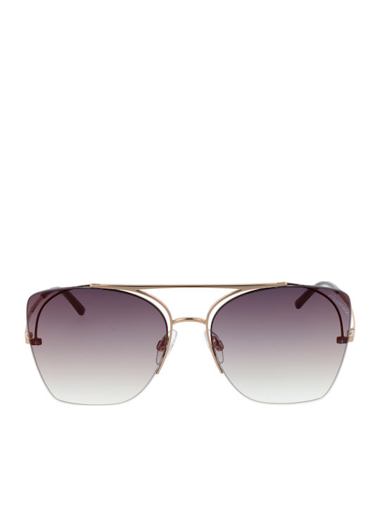 Ana Hickmann Women's Sunglasses with Gold Metallic Frame and Purple Gradient Lenses HI3075 05A