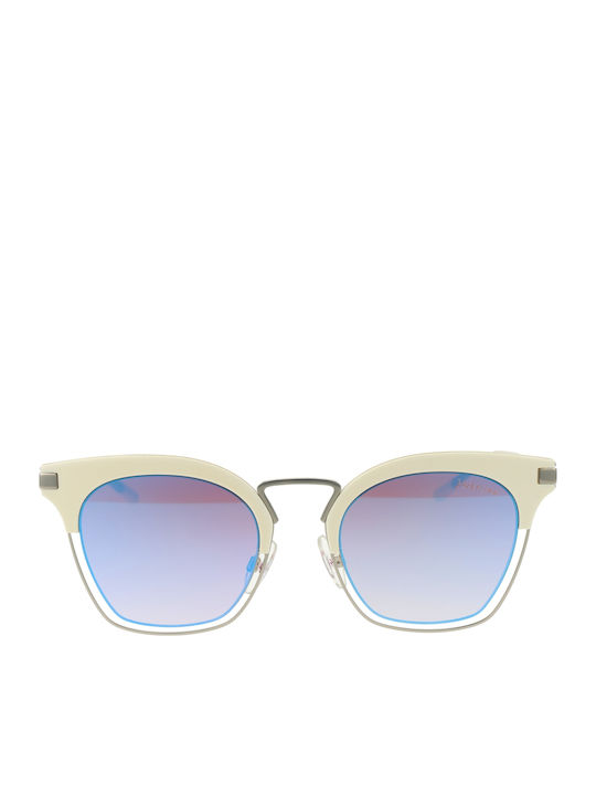 Ana Hickmann Women's Sunglasses with White Metal Frame and Brown Lens HI3037 D01