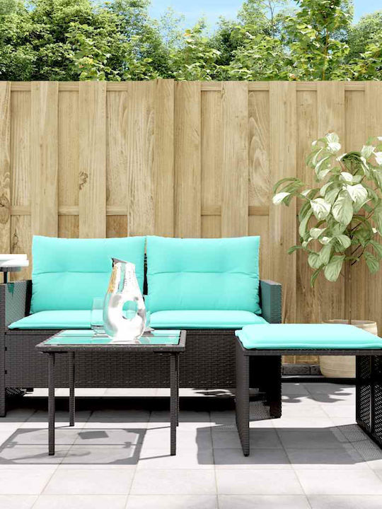 vidaXL Zweisitziges Outdoor-Sofa Rattan mit Kissen 55x55x38cm