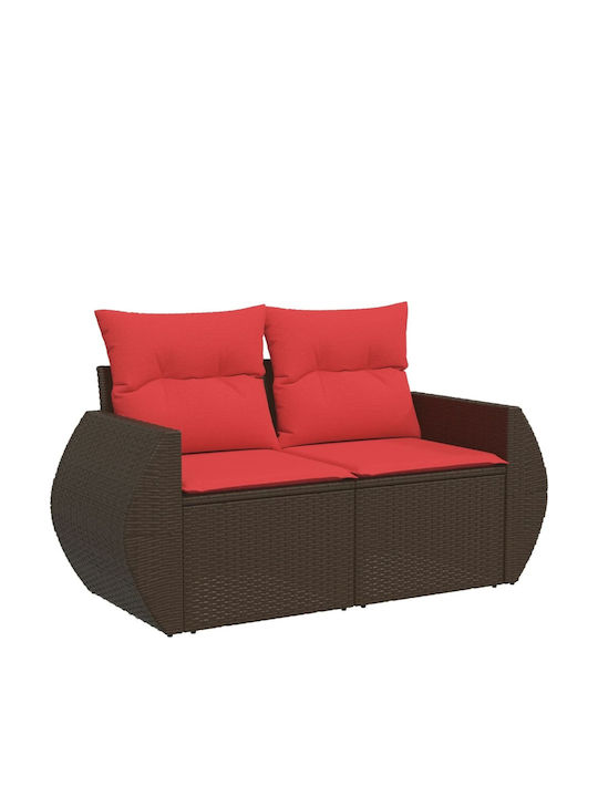 Outdoor Rattan Corner Sofa with Cushions 62x62x69cm
