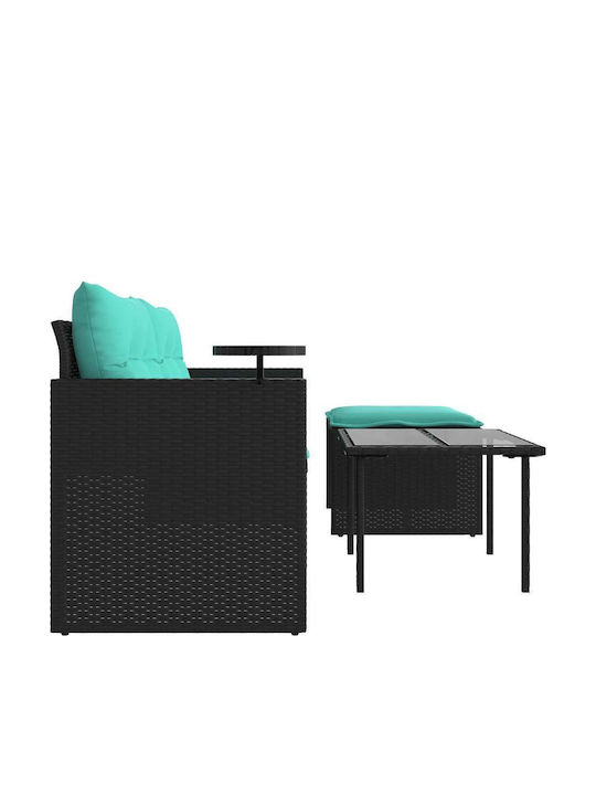 vidaXL Zweisitziges Outdoor-Sofa Rattan mit Kissen 55x55x38cm