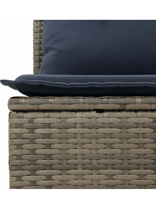 Outdoor Rattan Bench With Cushions 55x62x69cm