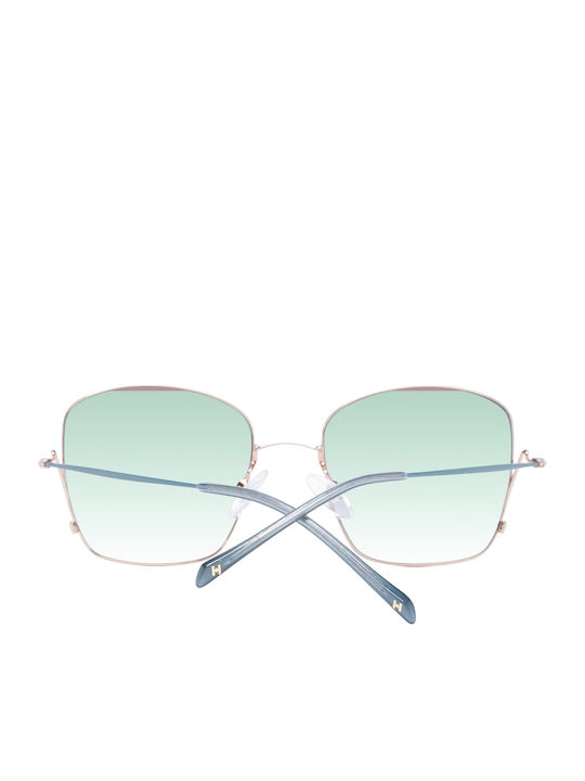 Ana Hickmann Women's Sunglasses with Gold Metal Frame and Green Gradient Lens HI3164 12A
