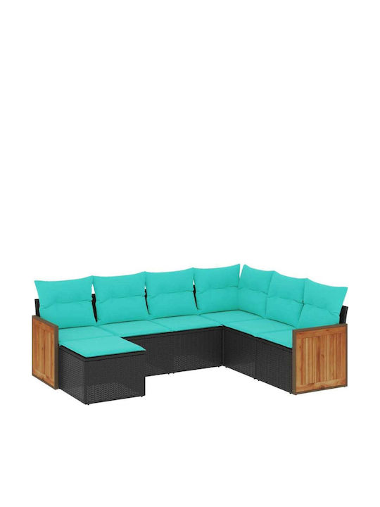 Outdoor Corner Rattan Sofa With Cushions 62x62x69cm