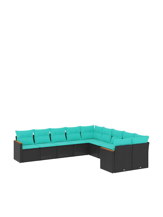Outdoor Corner Sofa Rattan With Cushions 62x62x69cm