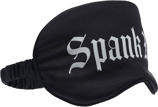 Shots Spank Me Printed Satin BDSM Μάσκα σε Μαύρο Χρώμα