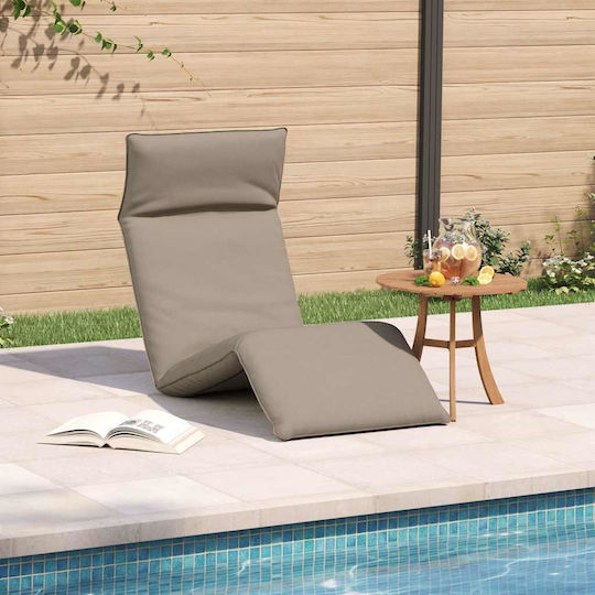 vidaXL Oxford Oxford Beach Sunbed Gray Foldable Metallic 175x54cm