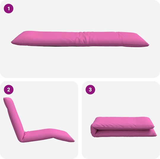 vidaXL vidaXL Beach Sunbed Pink Foldable Metallic 175x54cm