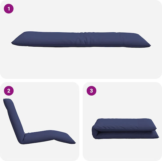 vidaXL Oxford Beach Sunbed Blue Foldable Metallic 175x54cm