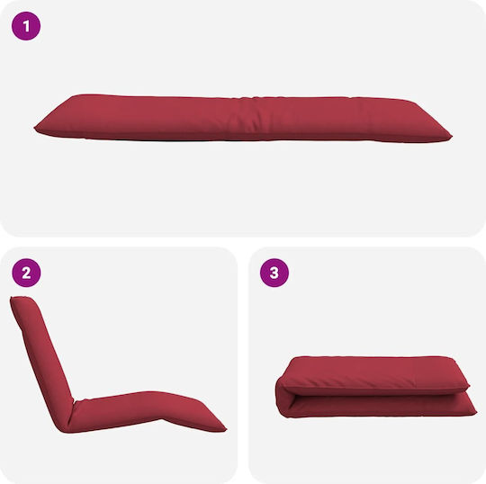 vidaXL vidaXL Beach Sunbed Red Foldable Metallic with Pillow 175x54cm