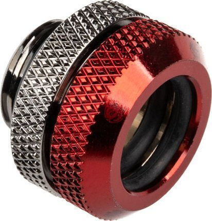 Bitspower Multi-link Adapter Connection Fitting Straight G1/4 Inch Ag On 12mm Ad Hardtube Black Glossy Red Bp-bseml-dbr