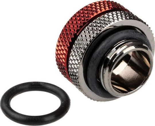 Bitspower Multi-link Adapter Connection Fitting Straight G1/4 Inch Ag On 12mm Ad Hardtube Black Glossy Red Bp-bseml-dbr