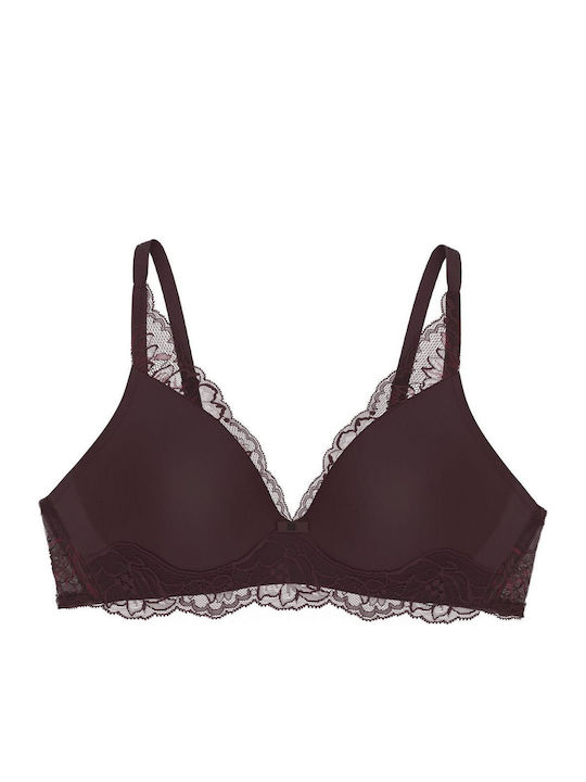 Amourette Charm Bra with Light Padding without Underwire Deep Burgundy